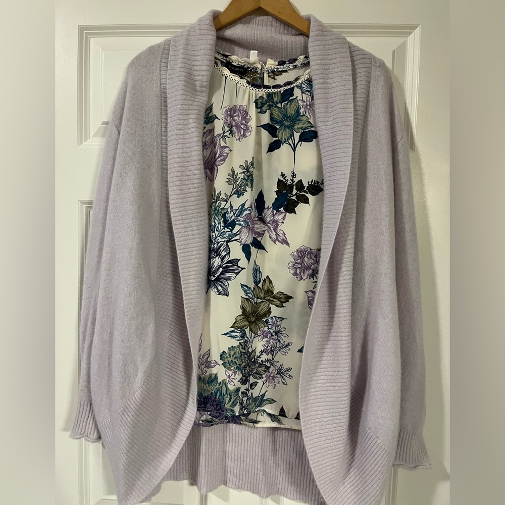 Gorgeous Haven pure cashmere shawl collar cardigan sweater
